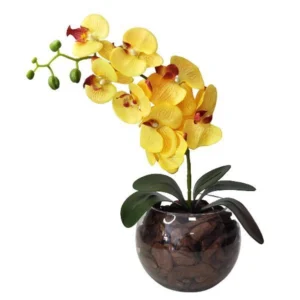 Arranjo De Flores Orquídea Toque Real Vaso Vidro
