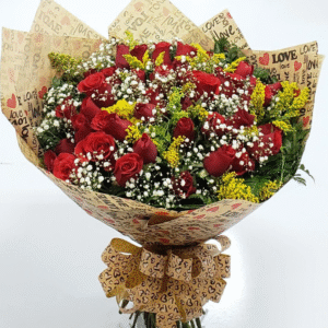 Buquê de Rosas no Papel Pardo Love