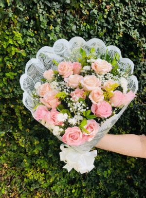 Buquê 18 Rosas Rosa bela