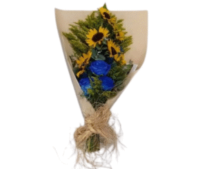 Buquê de Girassóis Rústico com Rosas