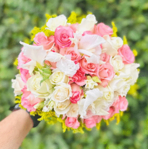 Buquê de Noiva Rosa e Branco